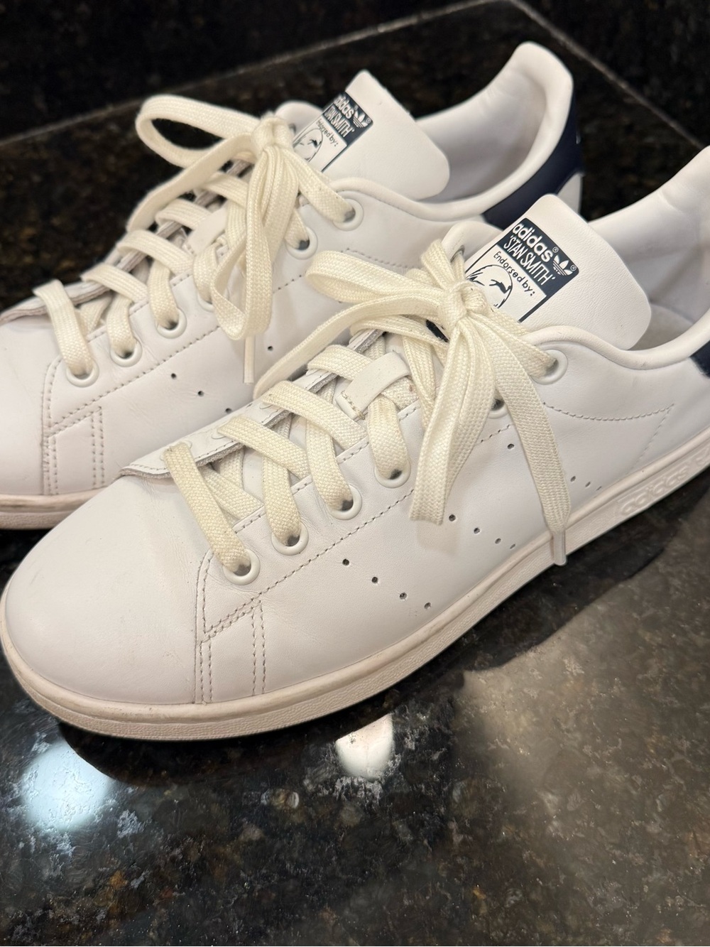 Adidas Stan Smith White Sneakers with black Heel Tab